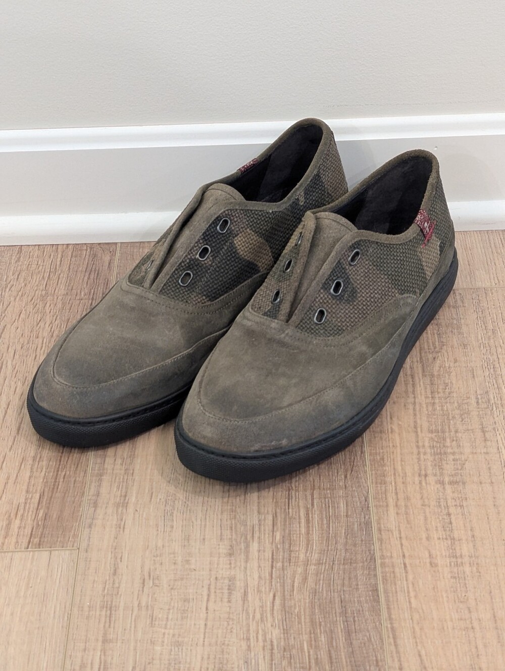 7 For All Mankind Suede Camo Slip On Sneakers Mens Size 13 Bulgaria